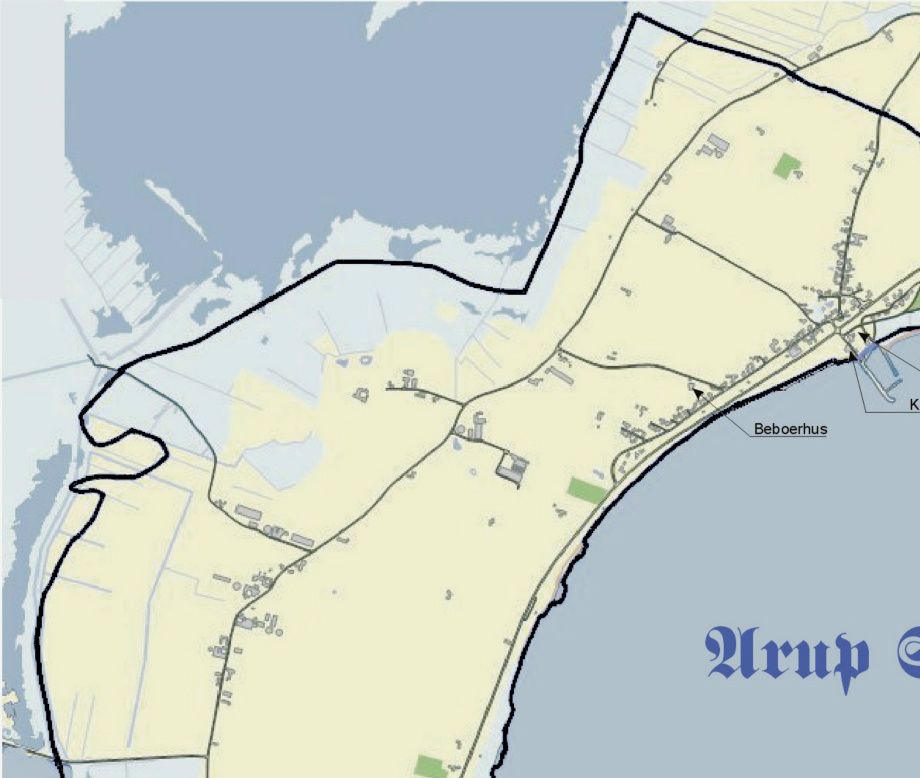Geografisk afgrænsning af Arup Sogn